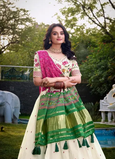 Gatha By Lnb Khadi Cotton With Sequins And Thread Embroidery Work Lahenga Choli With Dupatta Wholesale Market Surat